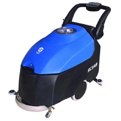 industrial commercial low cost long life cable concrete marble stone press floor cleaning scrubber dryer machine for public area